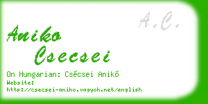 aniko csecsei business card