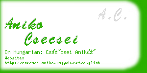 aniko csecsei business card